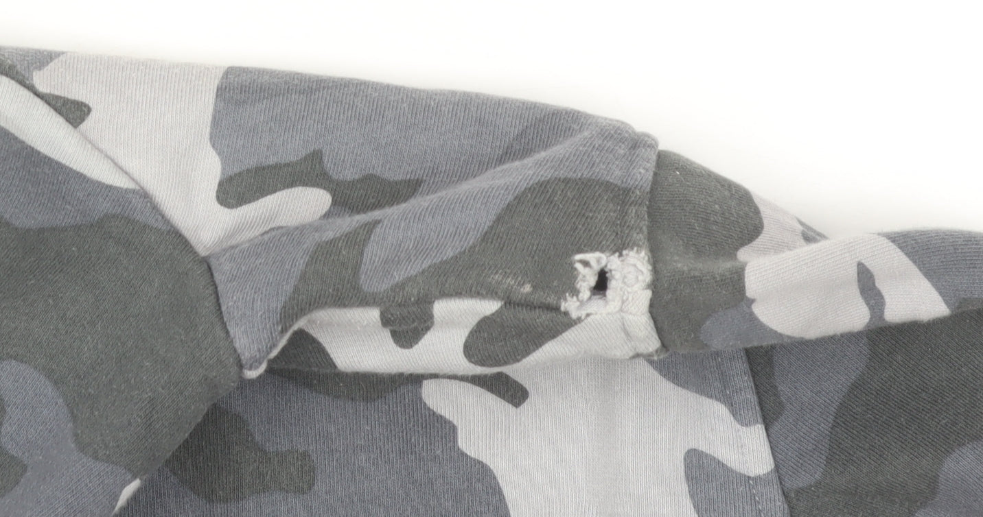 The North Face Boys Grey Camouflage Pullover Hoodie XL Cotton