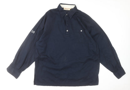 Heritage Scotland Men’s Blue Cotton Long Sleeve Button-Up Shirt XL