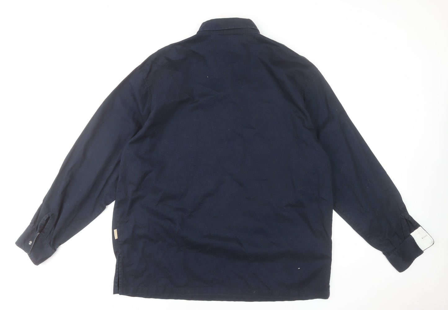 Heritage Scotland Men’s Blue Cotton Long Sleeve Button-Up Shirt XL