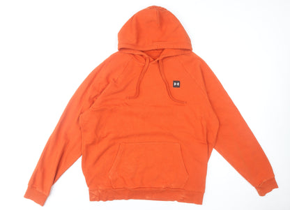 Under Armour Mens Orange XL Pullover Hoodie Fleece ColdGear