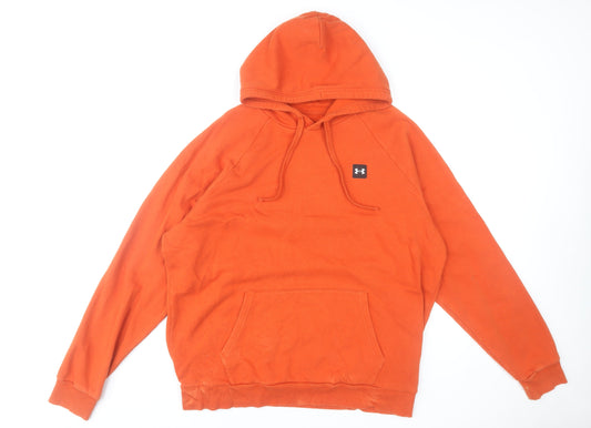 Under Armour Mens Orange XL Pullover Hoodie Fleece ColdGear