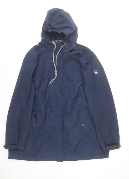 Polarino Men Blue Waterproof Hooded Parka Jacket L 42in