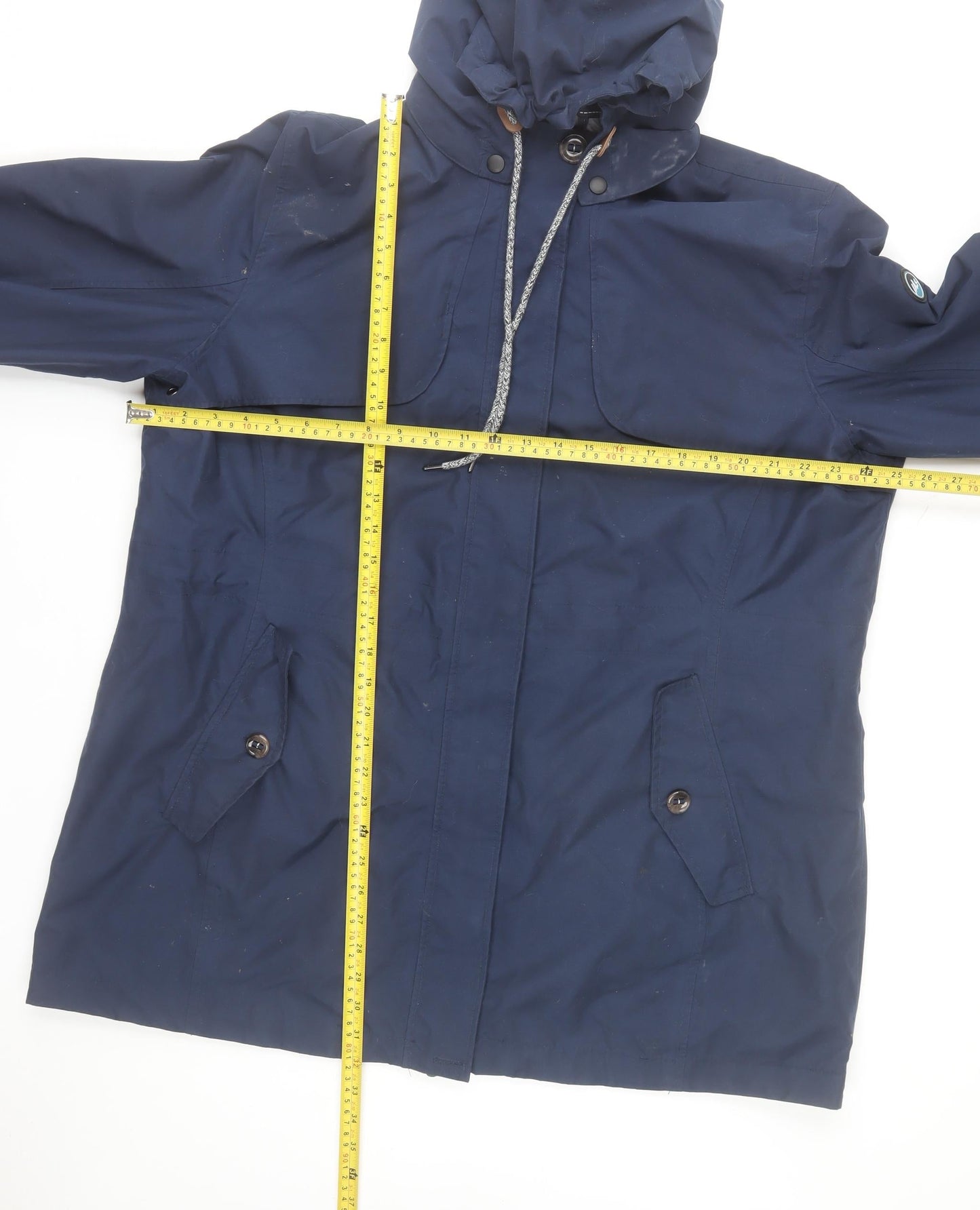Polarino Men Blue Waterproof Hooded Parka Jacket L 42in