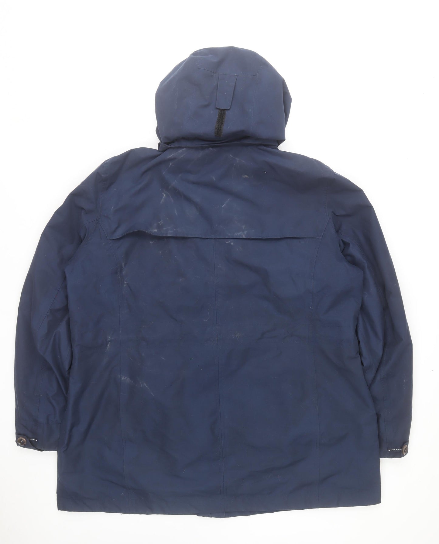 Polarino Men Blue Waterproof Hooded Parka Jacket L 42in