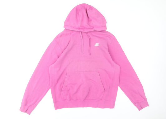 Nike Womens Pink Pullover Hoodie Medium Cotton Blend