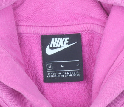 Nike Womens Pink Pullover Hoodie Medium Cotton Blend