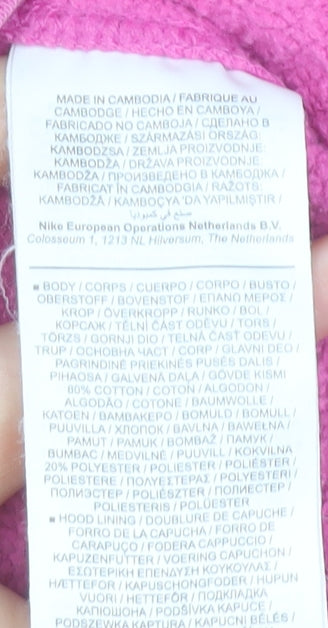 Nike Womens Pink Pullover Hoodie Medium Cotton Blend