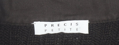 Precis Petite Brown Knit Button Cardigan Women’s Small Collared Wool Blend