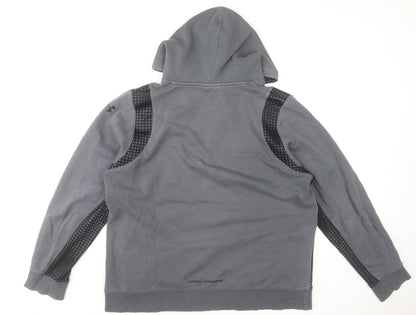 Under Armour Men's Grey Half Zip Hoodie Large Loose Fit Sportswear