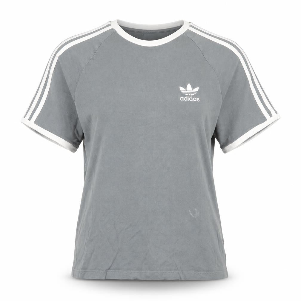 Womens UK Size S adidas Grey Ringer T-Shirt