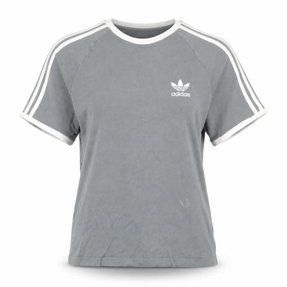 Womens UK Size S adidas Grey Ringer T-Shirt