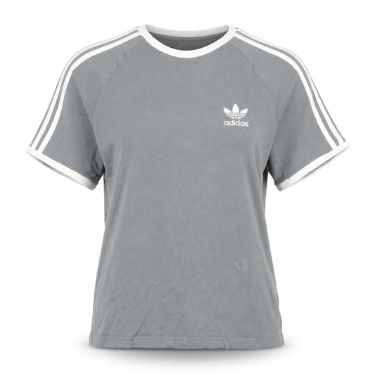 Womens UK Size S adidas Grey Ringer T-Shirt