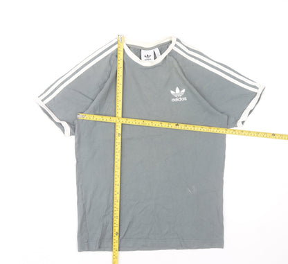Womens UK Size S adidas Grey Ringer T-Shirt