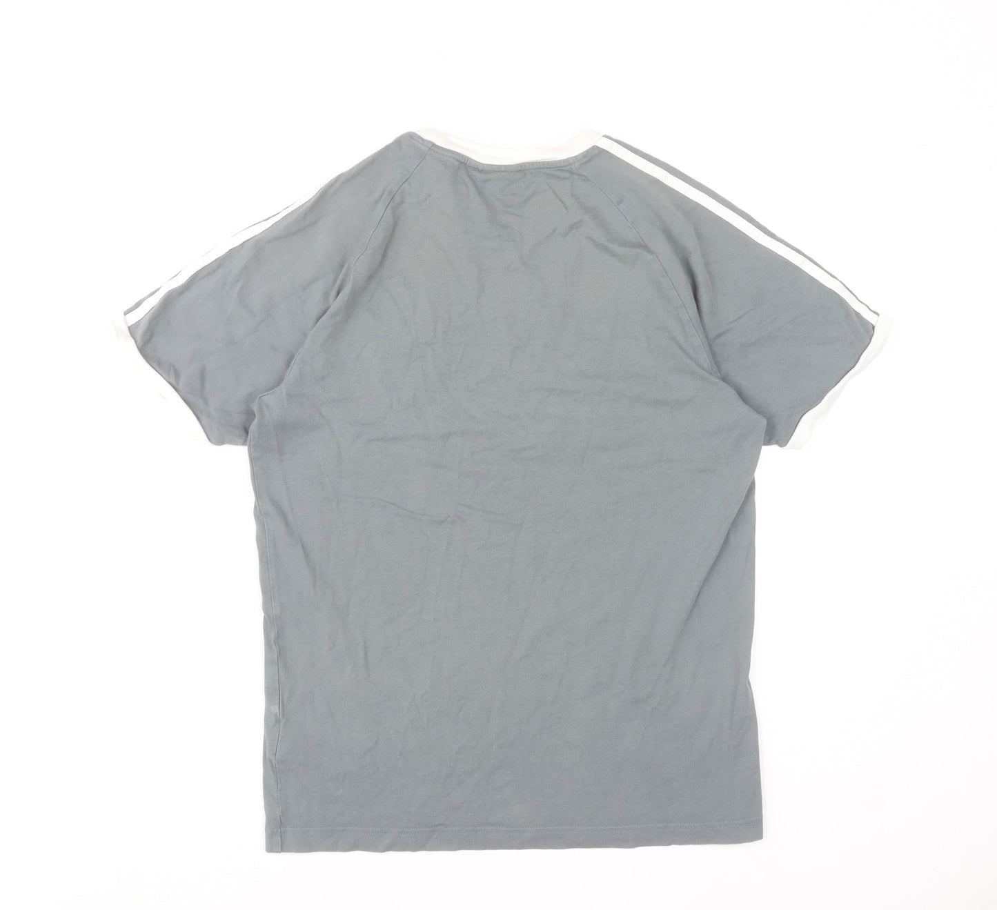 Womens UK Size S adidas Grey Ringer T-Shirt