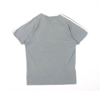 Womens UK Size S adidas Grey Ringer T-Shirt