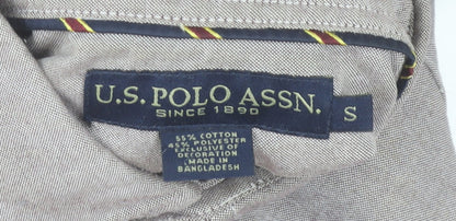 U.S. Polo Assn. Men's Beige Classic Fit Long Sleeve Dress Shirt S