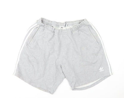 adidas Men's Grey 2XL Sweat Shorts with Drawstring Waist