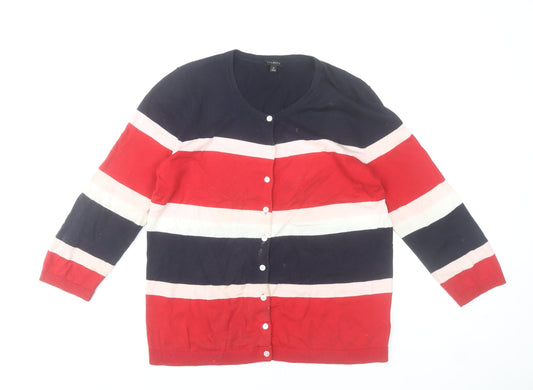 Talbots Women’s Multicoloured Striped Cotton Cardigan M