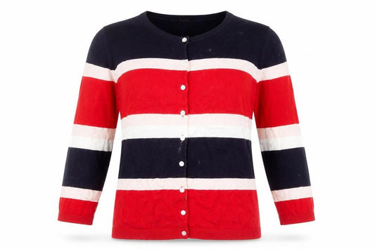 Talbots Women’s Multicoloured Striped Cotton Cardigan M