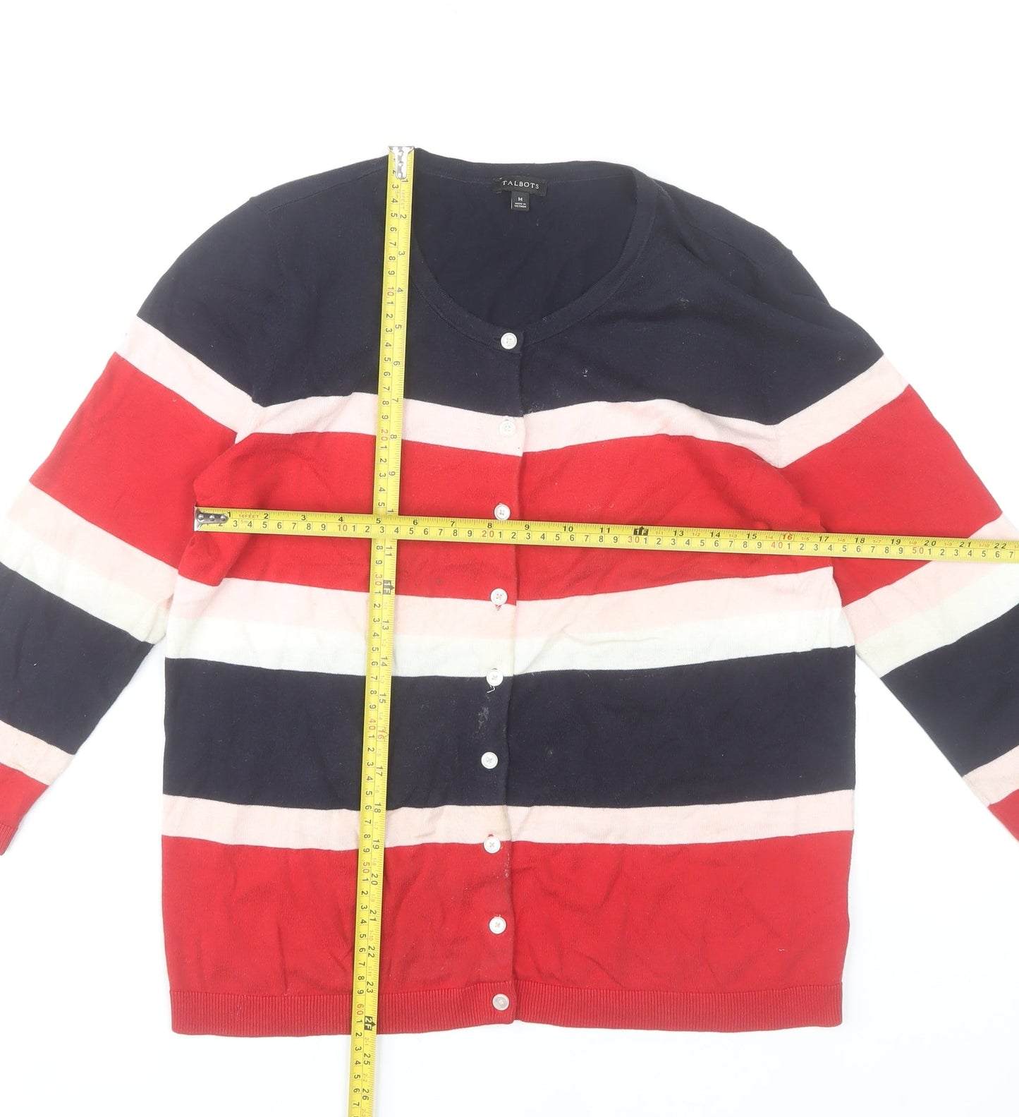 Talbots Women’s Multicoloured Striped Cotton Cardigan M