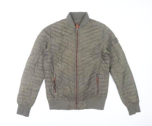Mens UK Size S Superdry Green Bomber Jacket
