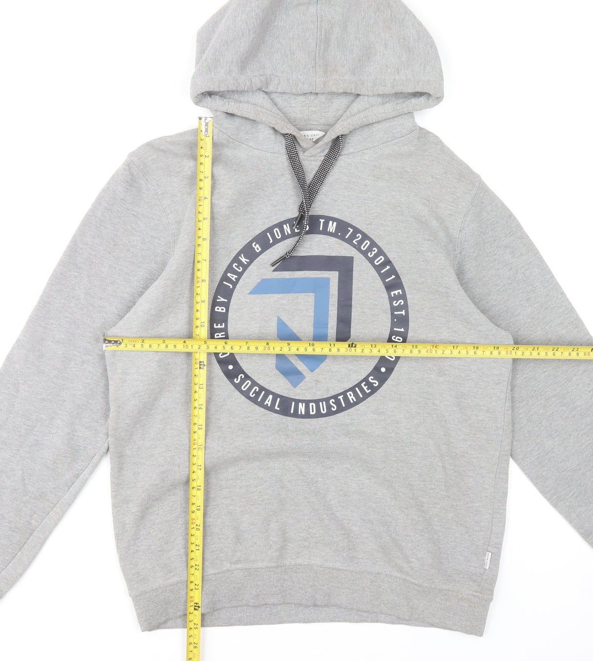Mens UK Size M JACK & JONES Grey Pullover Hoodie