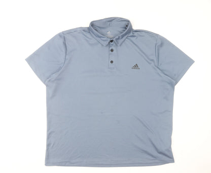 Adidas Men's Blue 2XL AEROREADY Polo Shirt Lightweight Sports Top