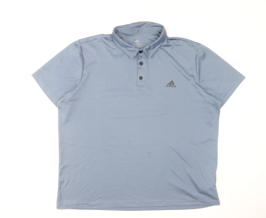 Adidas Men's Blue 2XL AEROREADY Polo Shirt Lightweight Sports Top