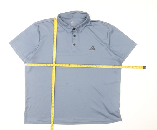 Adidas Men's Blue 2XL AEROREADY Polo Shirt Lightweight Sports Top