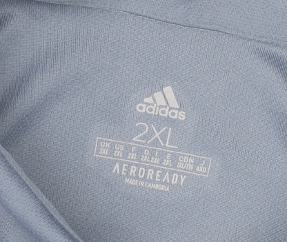 Adidas Men's Blue 2XL AEROREADY Polo Shirt Lightweight Sports Top