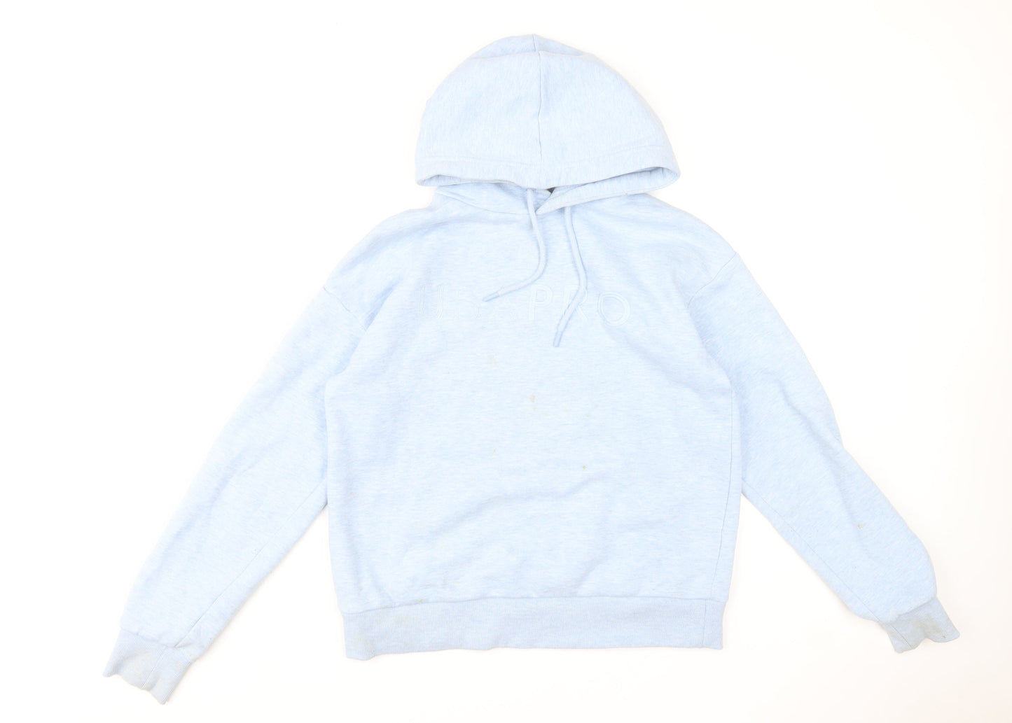 USA Pro Women's Light Blue Pullover Hoodie UK 10 Cotton Blend