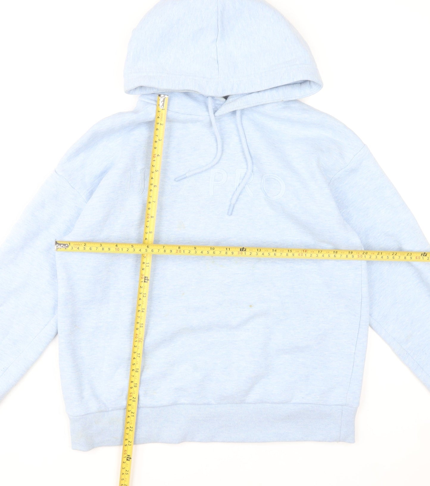 USA Pro Women's Light Blue Pullover Hoodie UK 10 Cotton Blend