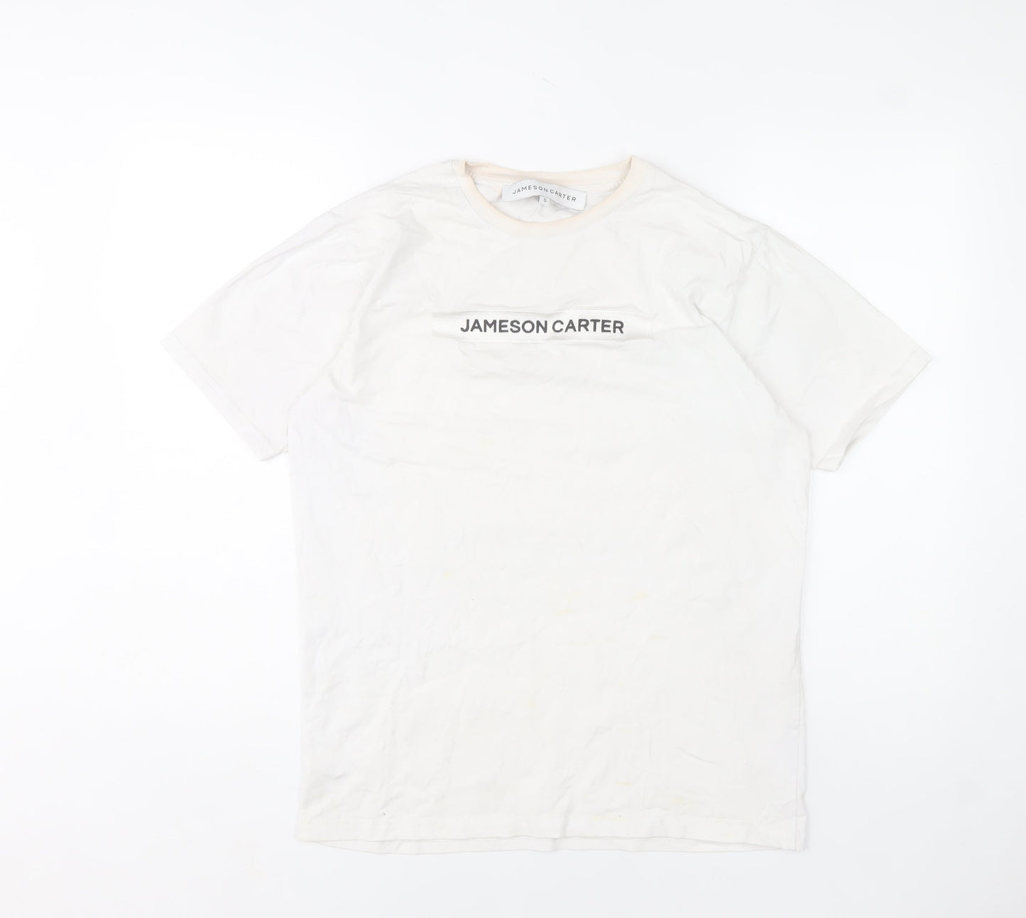Jameson Carter Womens White Cotton Basic T-Shirt Size S