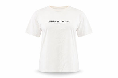Jameson Carter Womens White Cotton Basic T-Shirt Size S