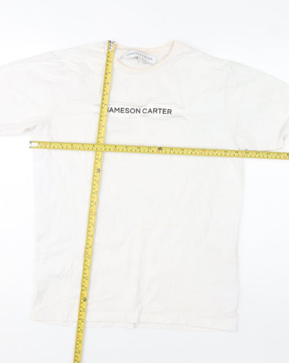 Jameson Carter Womens White Cotton Basic T-Shirt Size S