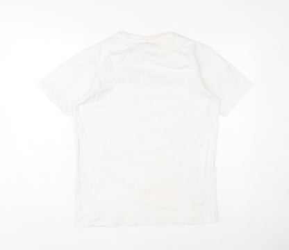Jameson Carter Womens White Cotton Basic T-Shirt Size S