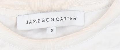 Jameson Carter Womens White Cotton Basic T-Shirt Size S