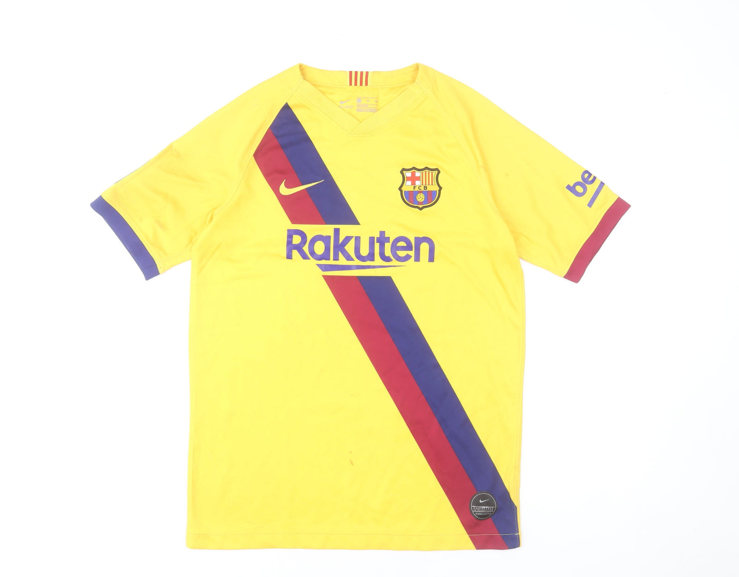 Nike Boys Yellow Barcelona Football Dri-Fit T-Shirt XL