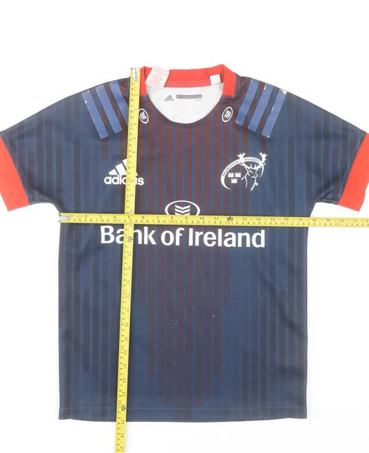 Adidas Boys Blue Rugby Jersey T-Shirt 13-14 Years Breathable Sports Top