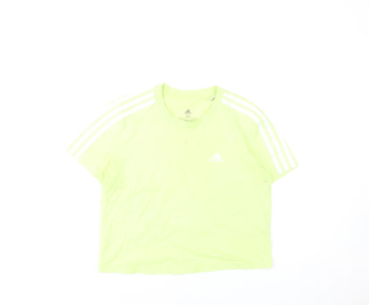Womens UK Size XS adidas Green Cropped T-Shirt