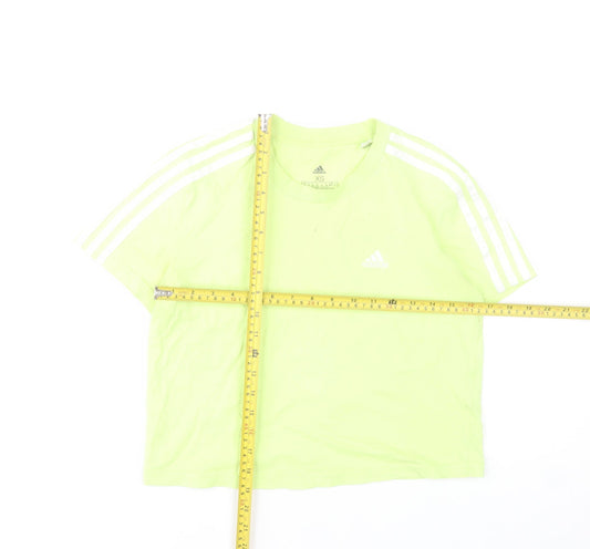 Womens UK Size XS adidas Green Cropped T-Shirt