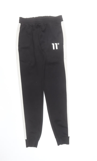 11 Degrees Men's Black Jogger Trousers XS Slim Fit