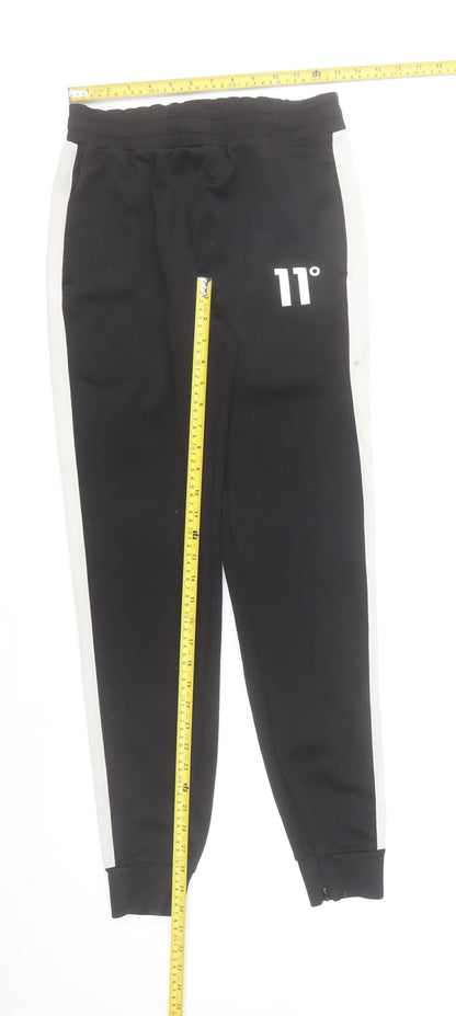 11 Degrees Men's Black Jogger Trousers XS Slim Fit