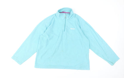 Regatta Women's Blue Fleece 1/4 Zip Pullover Sweatshirt UK 16