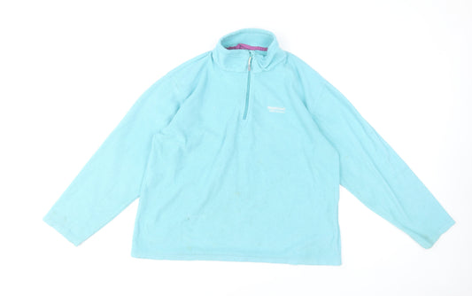 Regatta Women's Blue Fleece 1/4 Zip Pullover Sweatshirt UK 16