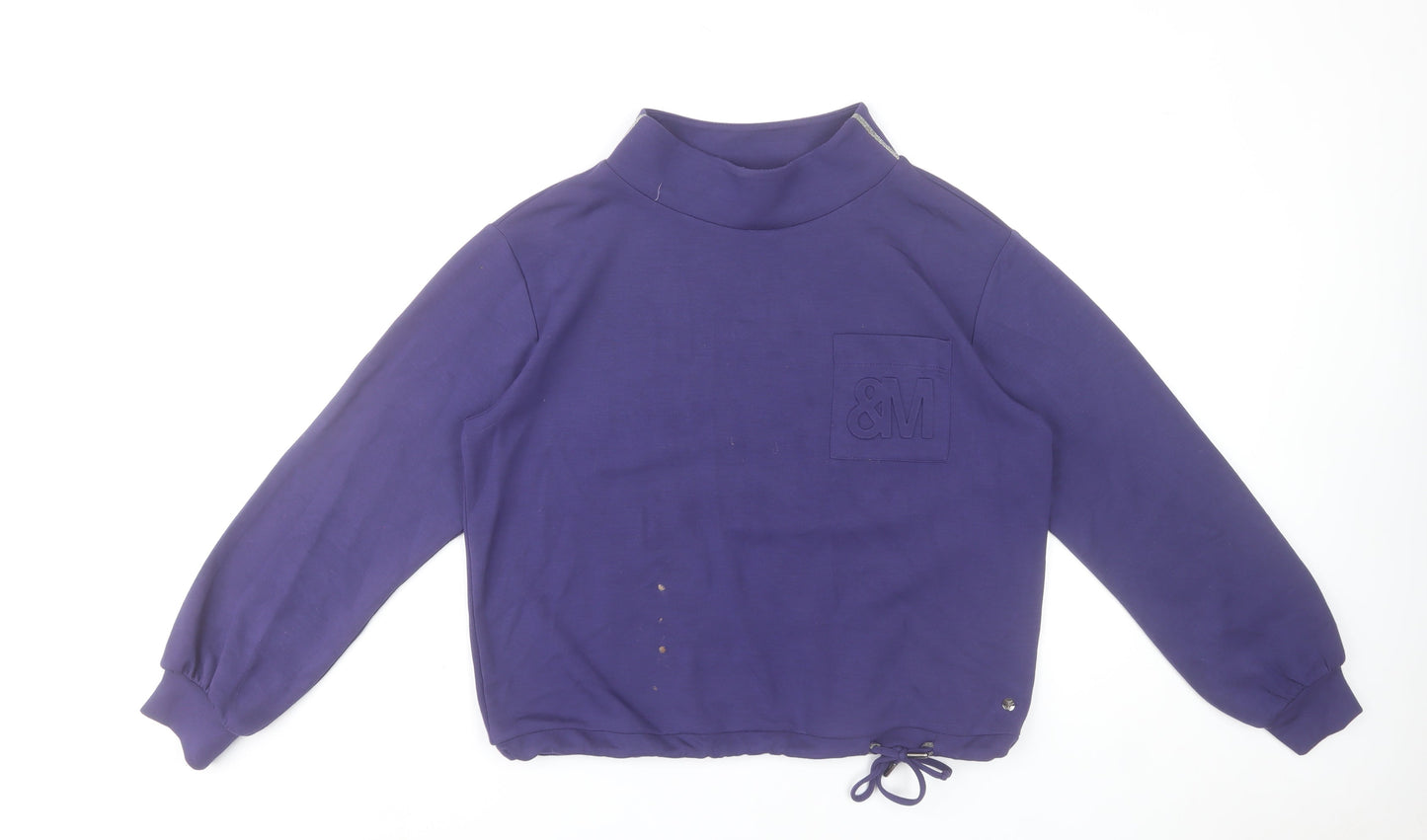 Monari Women Purple Size 12 Modal Blend Pullover Sweatshirt