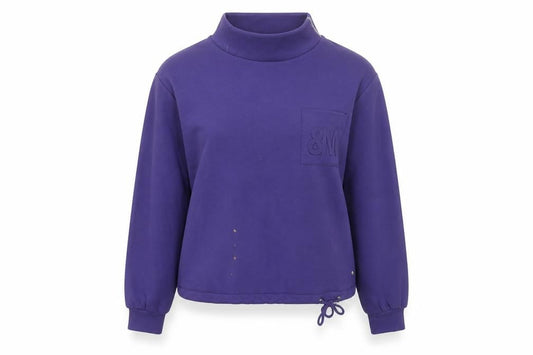 Front view of Monari Women Purple, size 12, Modal Blend Pullover Sweatshirt