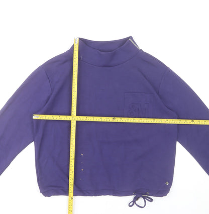 Monari Women Purple Size 12 Modal Blend Pullover Sweatshirt