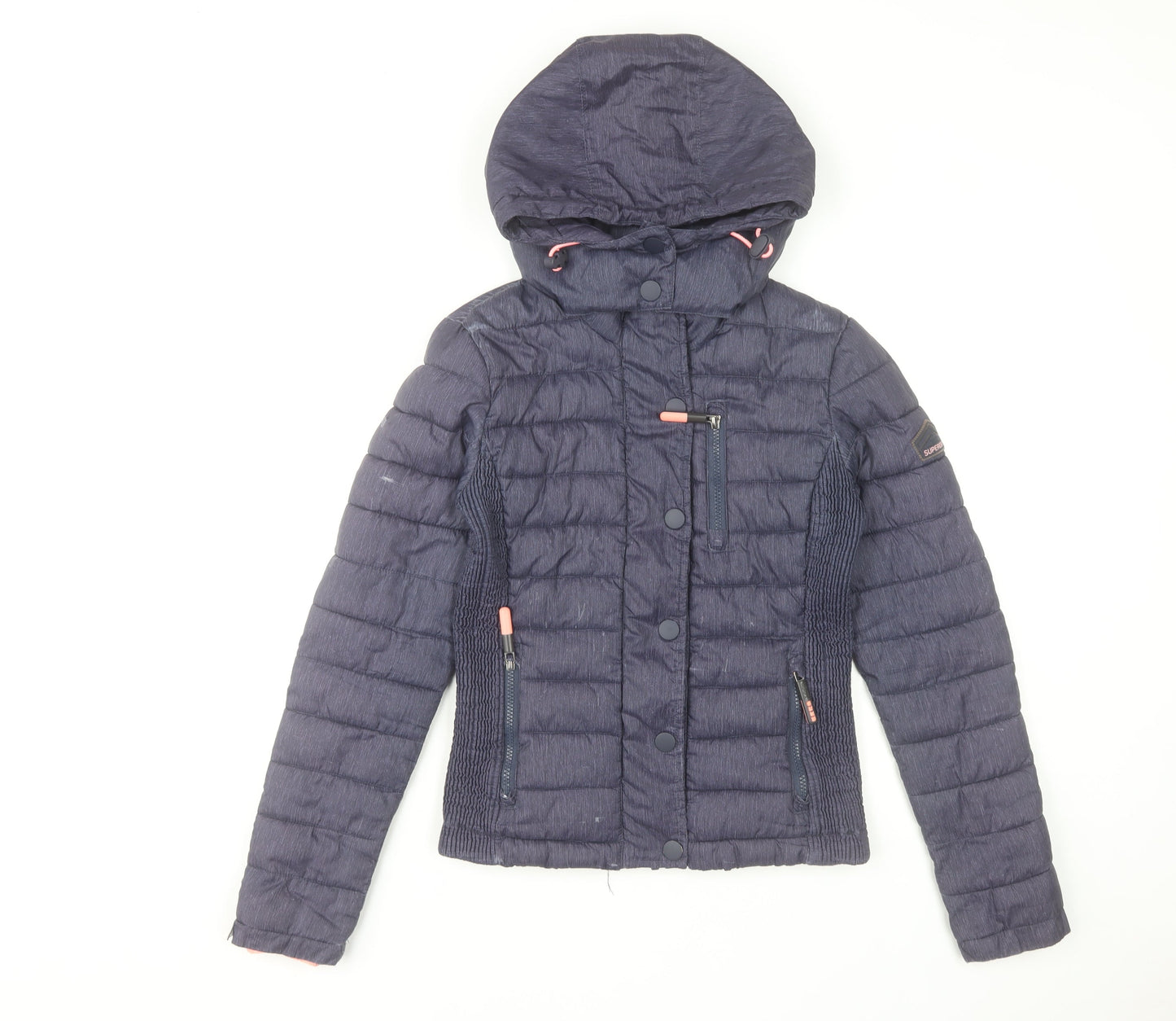 Womens UK Size 6 Superdry Blue Puffer Jacket