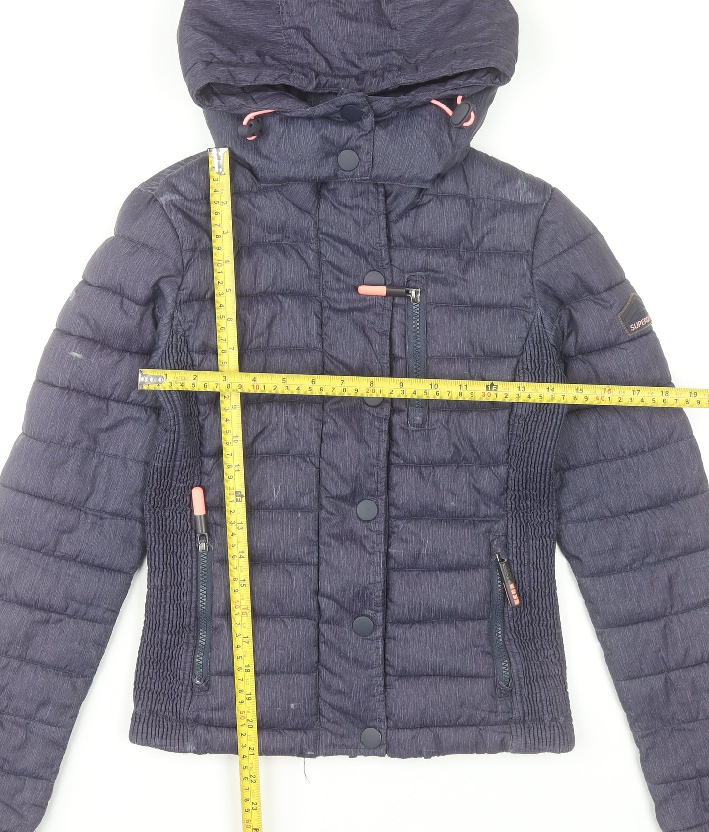 Womens UK Size 6 Superdry Blue Puffer Jacket